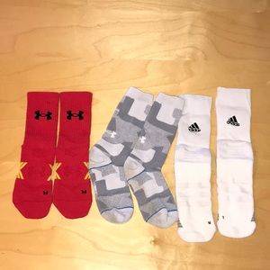 Used Under Armour & Adidas Socks - Medium - 3 Pairs